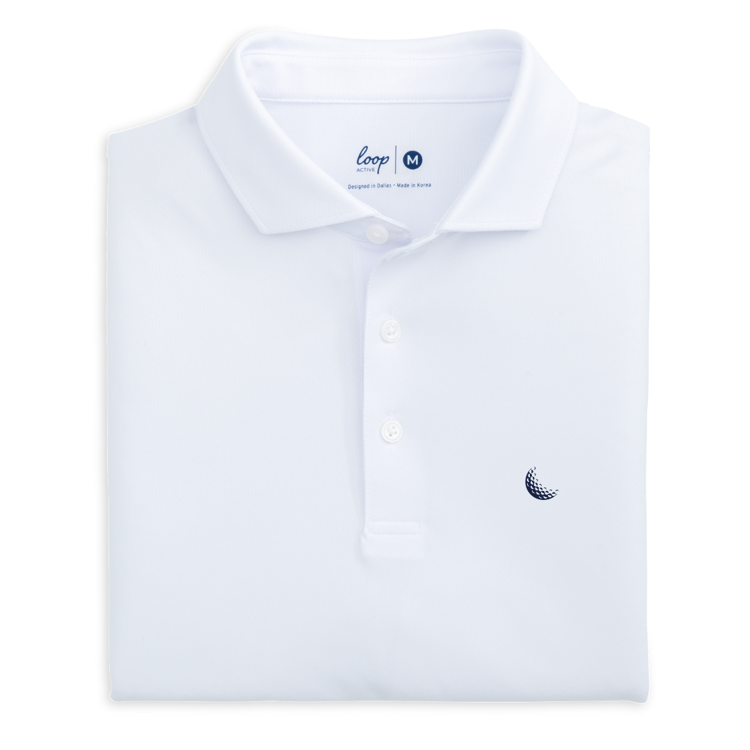White Polo - Moon Chest Embroidery