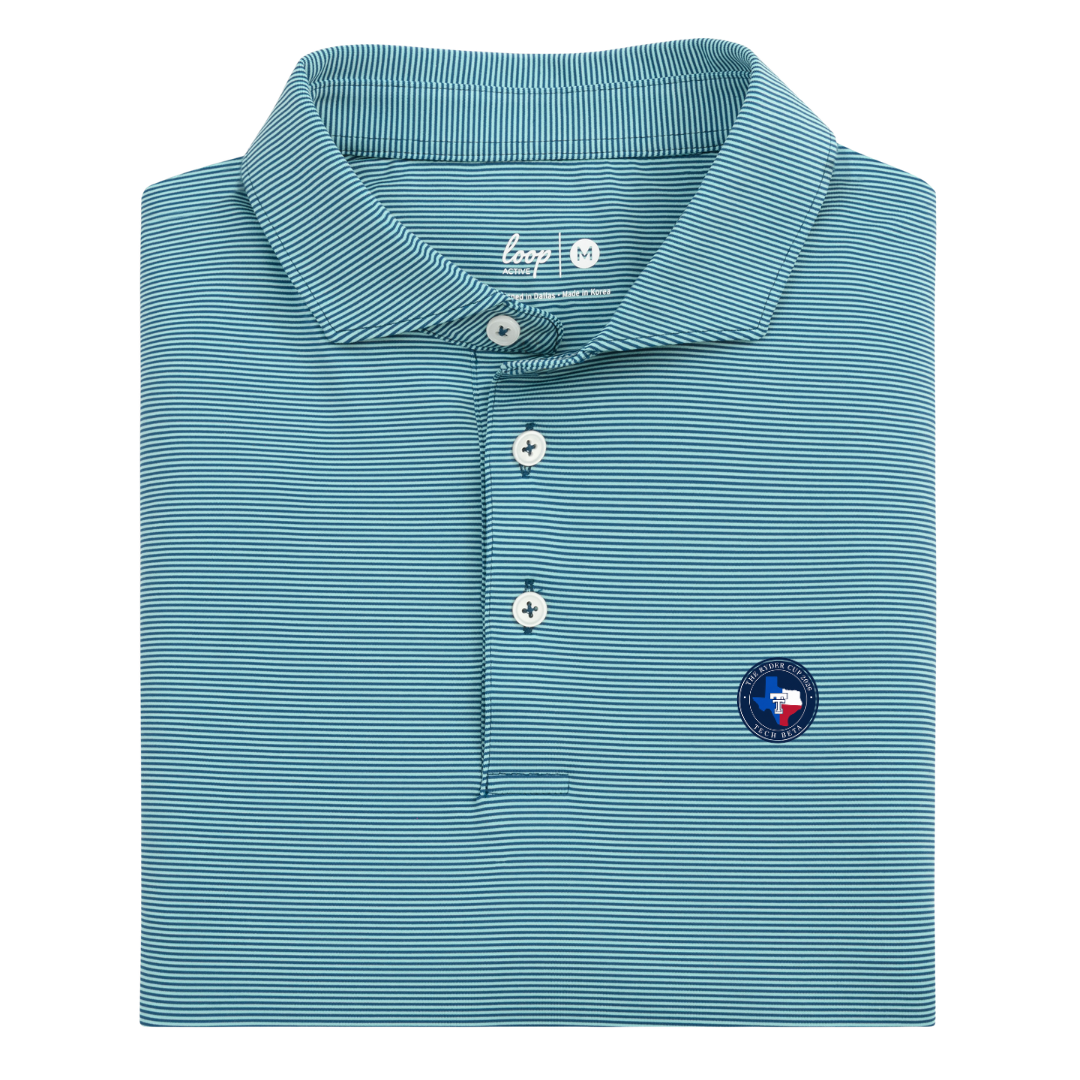 Texas Tech Beta Polo - Blue Stripe